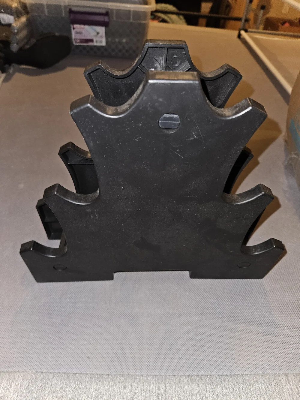 Black Plastic Dumbbell or Weight Plate Rack Organizer